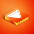 Isometric Coffee paper filter icon isolated on orange background. Vector