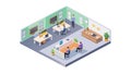 Isometric Collaborative Office Space with Engaged Teams, vector design Generative AI Royalty Free Stock Photo