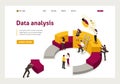 Isometric Collecting Analyzing Data, People Collect Chart Website