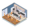 Isometric Colored Cleaning Composition Royalty Free Stock Photo
