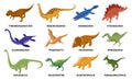Isometric Colored Dinosaurs Set Royalty Free Stock Photo