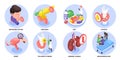 Isometric And Colored Endocrinologist Composition Set