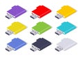 Isometric colored USB flash-drives