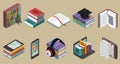 Isometric Colorful Books Collection