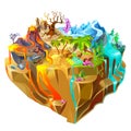 Isometric Colorful Game Island Background