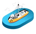 Isometric Commercial Fishing Boat