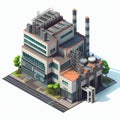 Isometric Commercial Industrial Manufacturing Plant Building - Generative AI