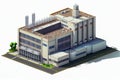 Manufacturing Plant Isometric Commercial Industrial Building - Generative AI