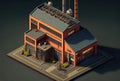 Industrial Isometric Commercial Manufacturing Plant Building - Generative AI