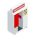 Isometric Compact Photo Booth. Flat 3d isometric illustration. For infographics and design games. Photorealistic and