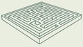 Isometric Complex Square Maze Puzzle Vector, vector design Generative AI Royalty Free Stock Photo