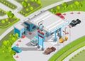 Isometric Composition Of Gas Station