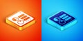 Isometric Computer api interface icon isolated on orange and blue background. Application programming interface API Royalty Free Stock Photo