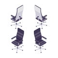 Isometric computer chair isolated.