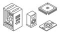 Isometric Computer Components. Digital hardware and technological devices. vector design Generative AI Royalty Free Stock Photo