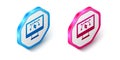 Isometric Computer display with vector design program icon isolated on isolated on white background. Photo editor Royalty Free Stock Photo