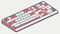 Isometric Computer Keyboard with Colorful Keycaps, Tech Icon, Vector Design Generative AI Royalty Free Stock Photo