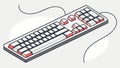 Isometric computer keyboard for digital technology work, vector design Generative AI Royalty Free Stock Photo