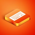 Isometric Computer keyboard icon isolated on orange background. PC component sign. Vector Royalty Free Stock Photo