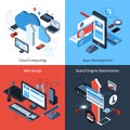 Isometric Computing Set Royalty Free Stock Photo