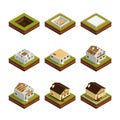 Isometric concept of building a house. Royalty Free Stock Photo