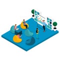 Isometric Concept Coworking Center Royalty Free Stock Photo