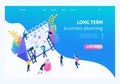 Isometric concept Creating a long-term business planning strategy. Landing page concepts and web design