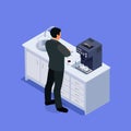 Isometric office life concept. Royalty Free Stock Photo