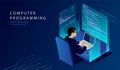 Isometric Concept Of Programming Courses. IT Academy Offers Remote Courses HTML For Future Professionals Developers And