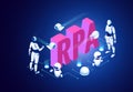 Isometric concept of RPA, artificial intelligence, robotics process automation, ai in fintech or machine transformation. Royalty Free Stock Photo