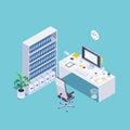 Isometric concept workplace.