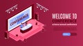 Isometric Conference Horizontal Banner