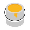 Isometric construction bucket color repair work tool and equipment flat style icon design