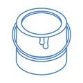 Isometric construction bucket color repair work tool and equipment linear style icon design