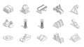 Isometric Construction and Infrastructure Icons Set Royalty Free Stock Photo