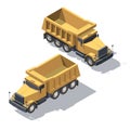 Isometric construction truck tipper Royalty Free Stock Photo