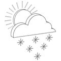 isometric contour icon variable weather with snow Royalty Free Stock Photo