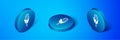 Isometric Corn icon isolated on blue background. Blue circle button. Vector