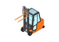 Isometric counterbalance forklift truck without load. Royalty Free Stock Photo