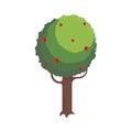 Isometric Countryside Tree Composition
