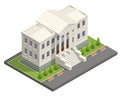 Isometric courthouse building. Law and justice concept. Vector illustration