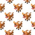 Isometric cow pattern. Vector clipart Royalty Free Stock Photo