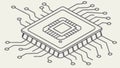 Isometric CPU Chip, Microprocessor, Computer Brain, Tech Innovation, vector design Generative AI Royalty Free Stock Photo