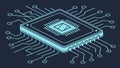 Isometric CPU Microchip Technology Icon, vector design Generative AI Royalty Free Stock Photo