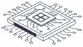 Isometric CPU Processor Chip Vector for Computing and AI, vector design Generative AI Royalty Free Stock Photo