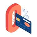 Isometric Credit Card with Zero Percent Interest