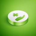 Isometric Cross hospital medical icon isolated on green background. First aid. Diagnostics symbol. Medicine and pharmacy Royalty Free Stock Photo