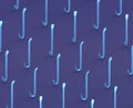 Isometric crowbar on blue background, single color workshop tool, 3d rendering