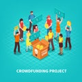 Isometric Crowdfunding Illustration
