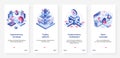 Isometric cryptocurrency exchange trading platform UX, UI mobile app page screen set Royalty Free Stock Photo